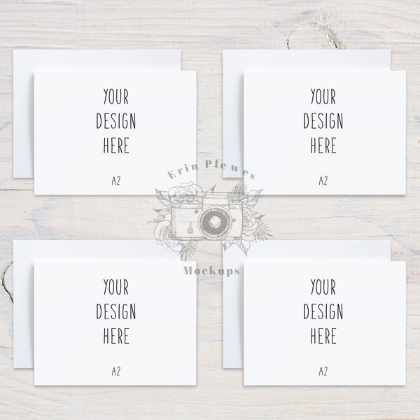 A2 Card Suite Mockup, Front Back Greeting Card Mock Up, Stationery Suite Mock Ups, Jpeg Instant Digital Download Template