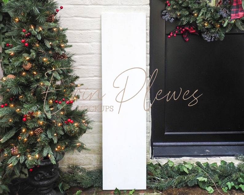 Download Farmhouse Sign Mockup White Vertical Sign Mock-up Christmas | Etsy