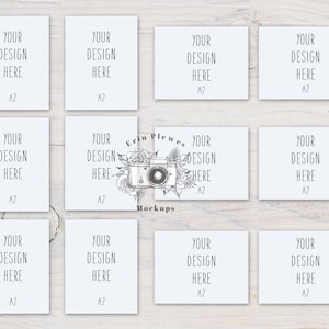 A2 Card Mockup Multiple x 12, Voorzijde Wenskaart Mock Up, Briefpapier Suite Mock Ups, Jpeg Instant Digital Download