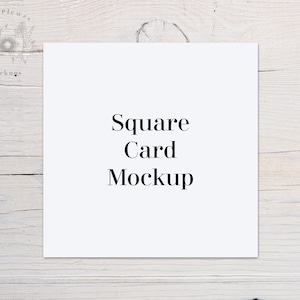 Square Wenskaart Mockup, Square Invitation Mock Up, Thank You Cards Mock-up voor rustieke bruiloft, Jpeg Instant Digitale Download Template