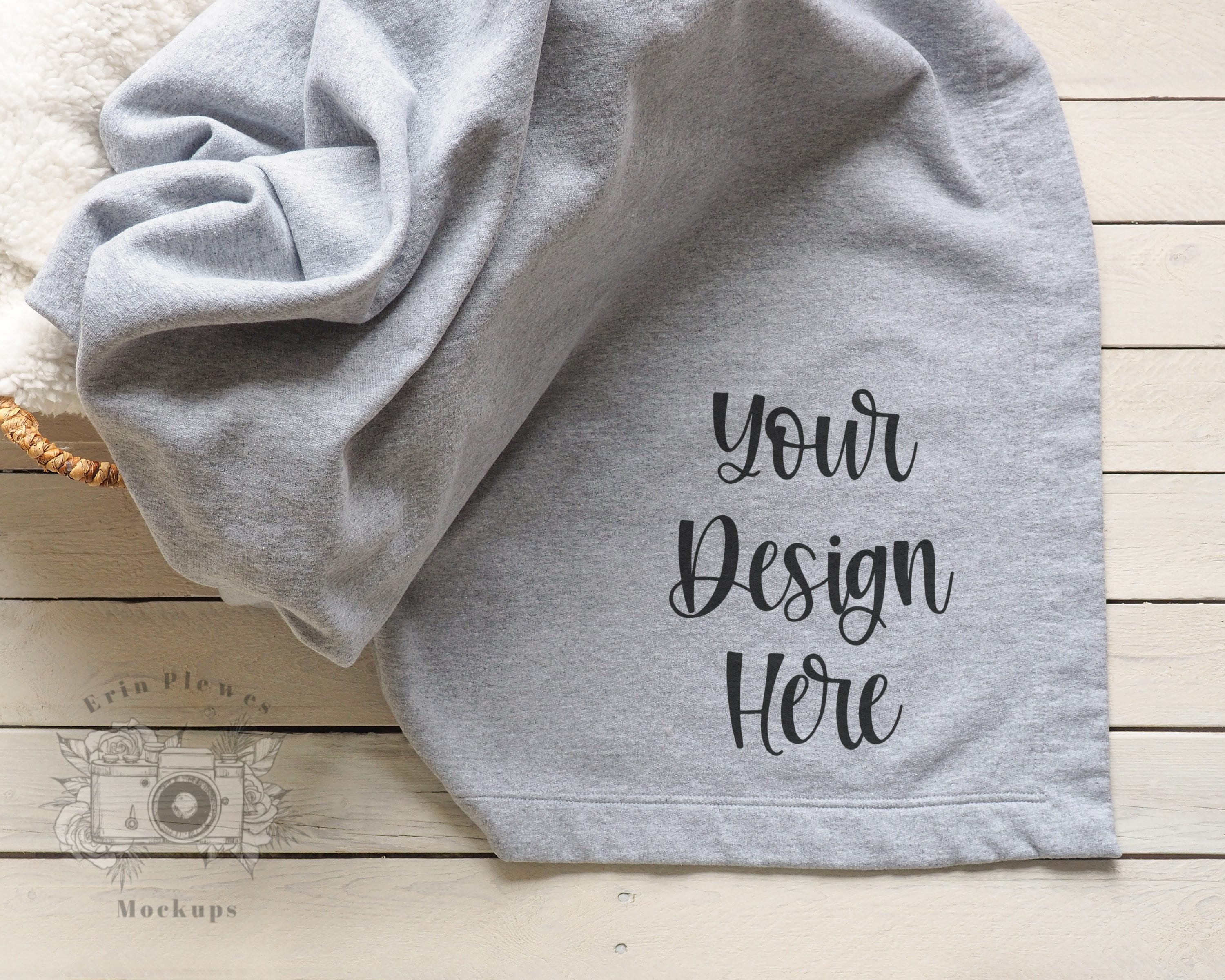 Download Blanket Mockup Gildan Fleece Blanket Mockup In A Basket For Etsy