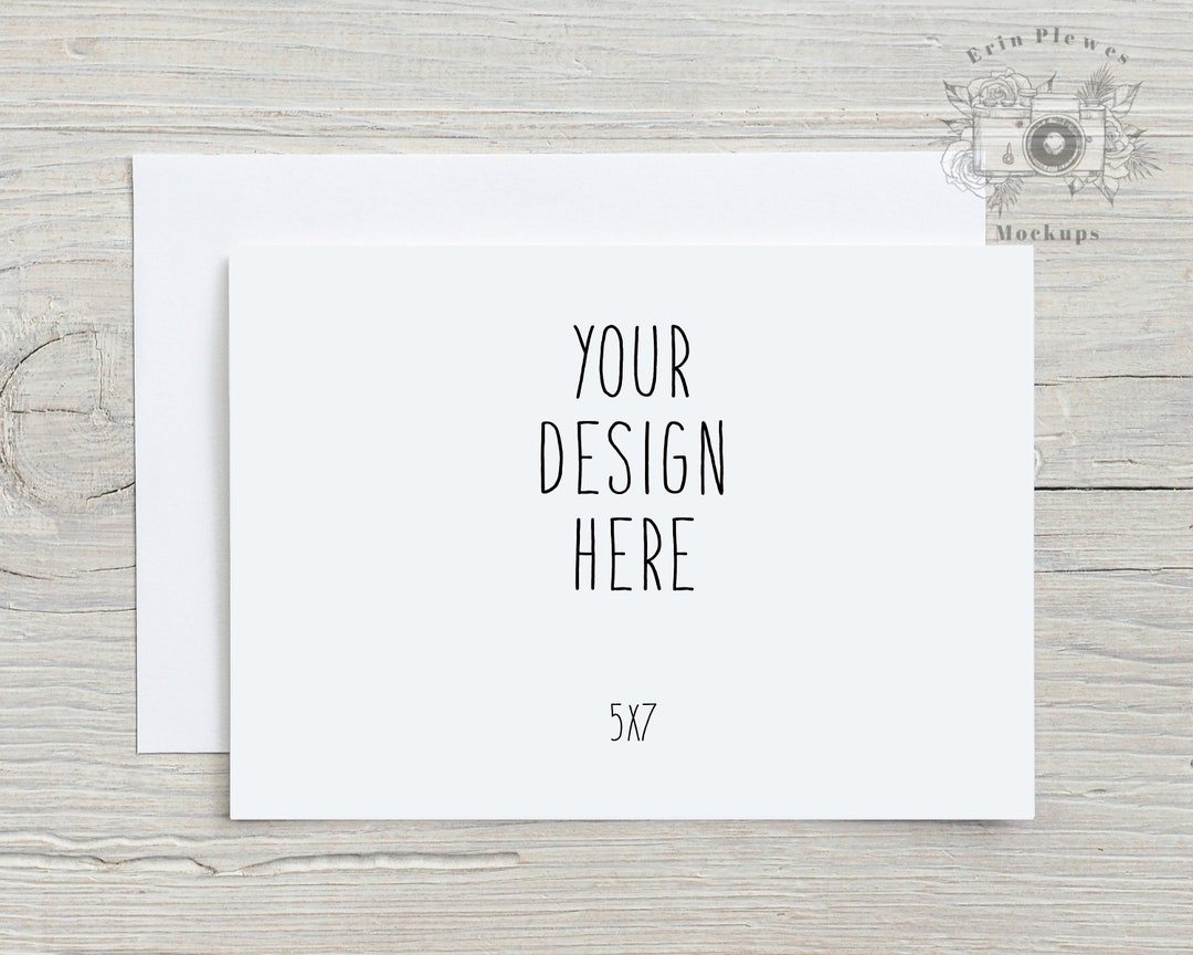 5x7 Greeting Card Mockup, Thank You Card Mock-up With White Envelope ...