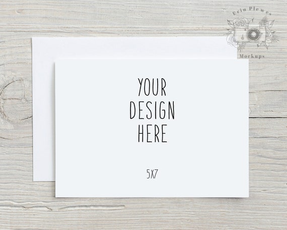 5x7 Greeting Card Mockup Thank You Card Mock Up With White Etsy