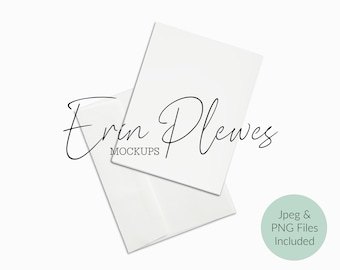White Card Envelope Mockup, A2 thank you card mock-up with white envelope, Stationery stock photo, Jpeg PNG Instant Digital Download