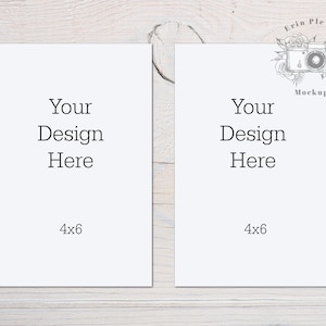 Kaart Mockup 4x6, Dubbele kaart Mock-up, Front Back Greeting Card Mock Ups, Card Suite Stock Photo, Jpeg Instant Digital Download