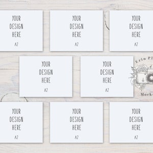 A2 Card Mockup Suite, Voorzijde Wenskaart Mock Up, Briefpapier Set 8 Card Mock Ups, Jpeg Instant Digital Download