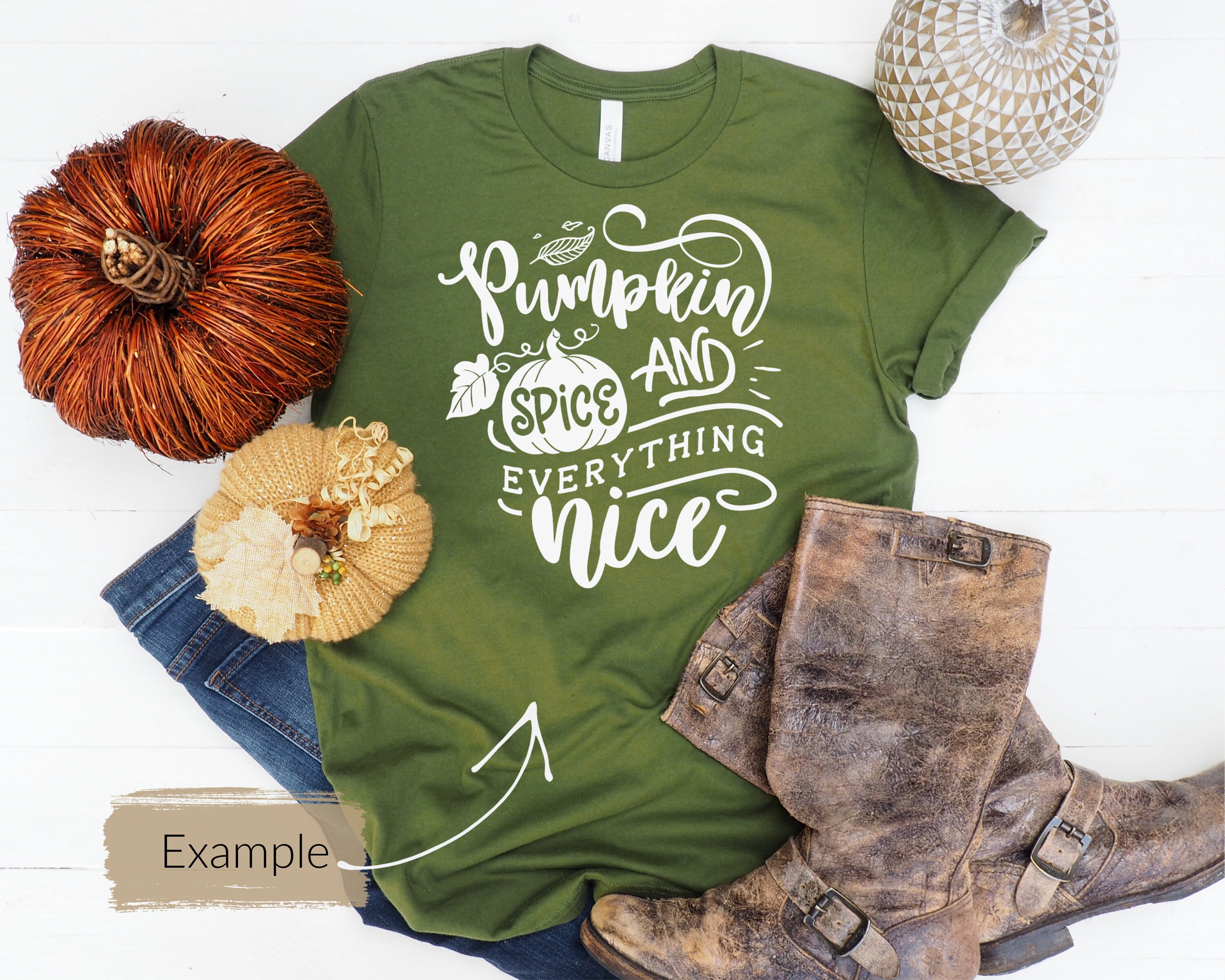 Download Bella Canvas 3001 Mockup Olive Green T-Shirt Mockup Autumn ...
