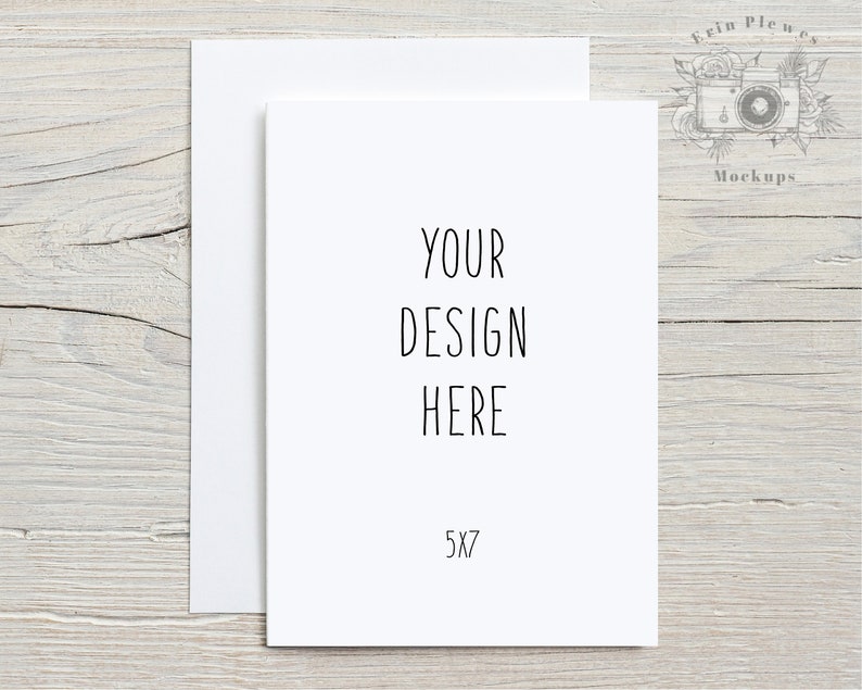 Download 5x7 Card mockup with white envelope Greeting card mock-up ...