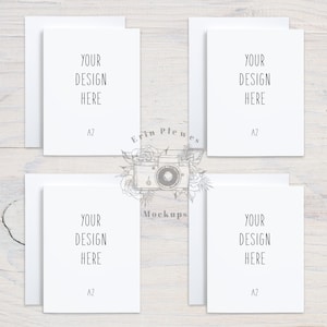 A2-kaart Mockup met enveloppen, voorste achter wenskaart Mock Up, Briefpapier Suite Mock Ups, Jpeg Instant Digital Download