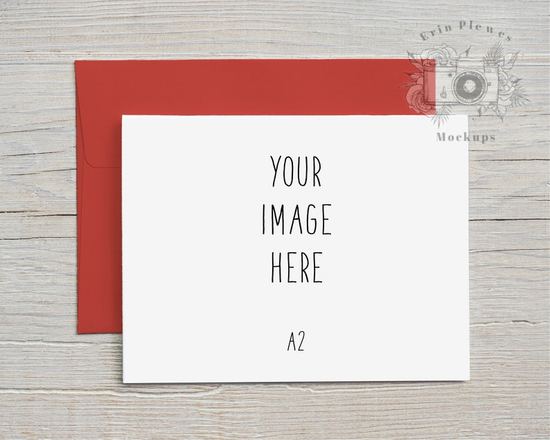 Download A2 Card Mockup Red Envelope Greeting Card Mock-up Landscape | Etsy