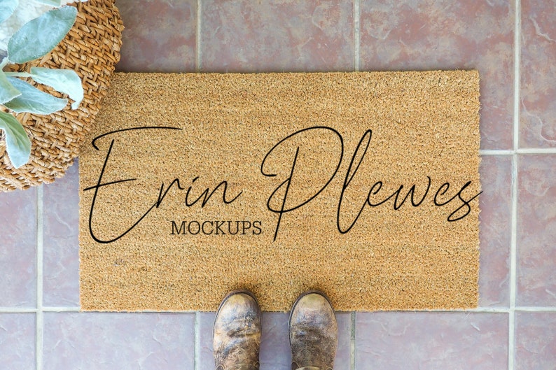 Download Coir Doormat Mockup Rug Mock up Farmhouse Style Mock-up | Etsy