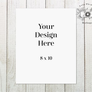 Stationary Mockup 8x10, Poster mockup on white farmhouse style rustic wood, Paper mock up, Instant Digital Download Template JPG