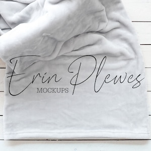 Silver Blanket Mockup, Fleece Blanket Rectangle Mock Up, Minky Blanket Mock-up, Lifestyle Stock Photo, Instant Download Jpeg