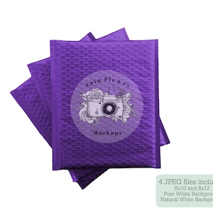 Purple Bubble Mailer Mockup, Poly Mailer Mock Up, Mailing Package Stock Photo, Jpeg Instant Digital Download Template