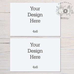 Karte Mockup 4"x6" Querformat, Front Back Grußkarte Mock Up, Double Stationery Mock Ups, Jpeg Instant Digital Download