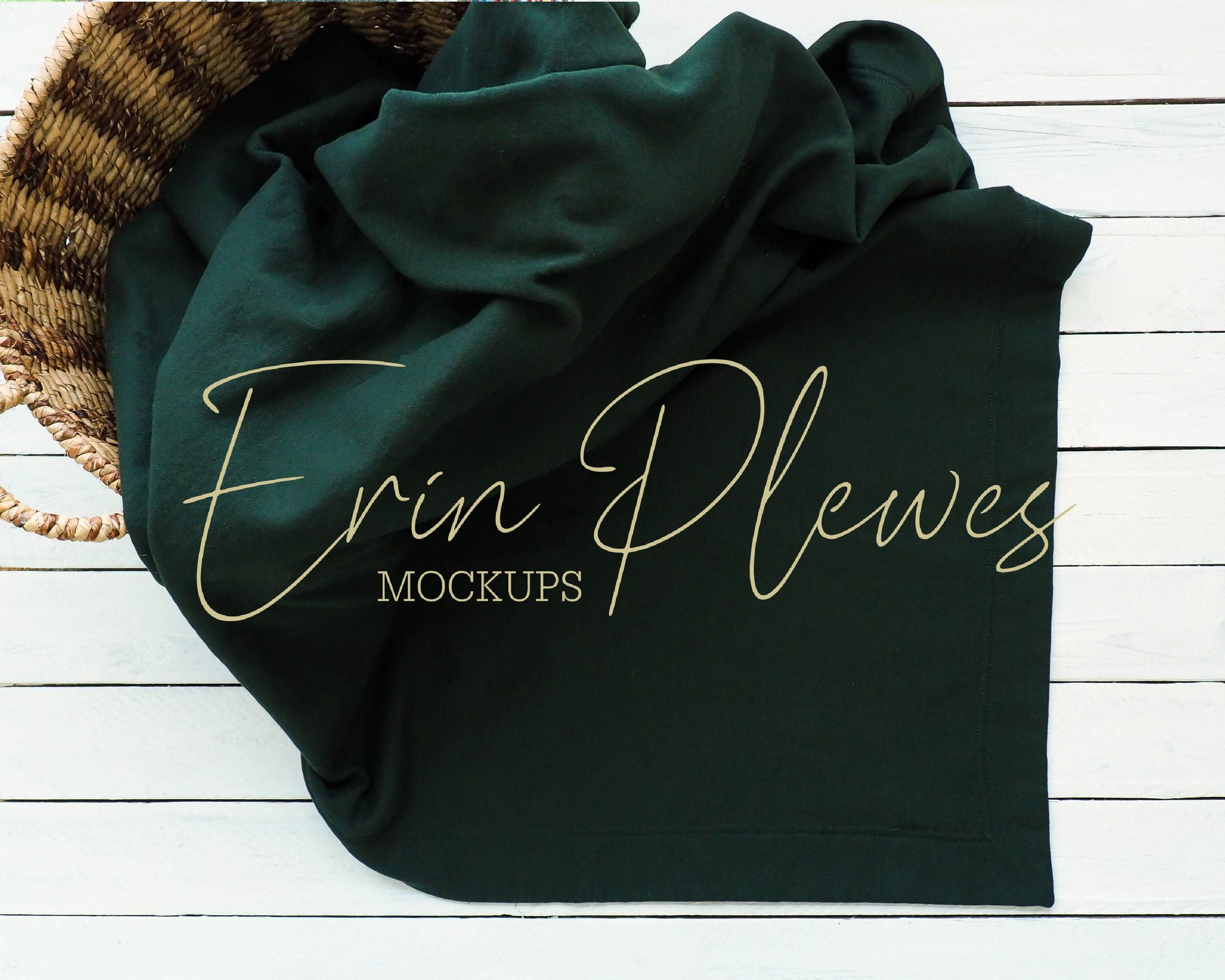 Download Blanket Mock Up Green Gildan Blanket Mockup with Basket | Etsy