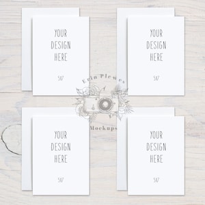 5 x 7 Karte Mockup mit Umschlägen, vorne zurück Grußkarte Mock Up, Briefpapier Suite Mock Ups, Jpeg Instant Digital Download