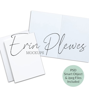 5x7 Inside Card Mockup PSD Smart Object, A7 Card Front Back Mock Up, Open Card Mock-up, Modello di download digitale istantaneo Jpeg