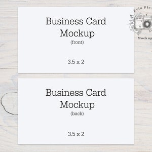 Business Card Mockup 3,5 x 2, 3,5"x2" Kaart Mockup Voor en achter, Tafelkaart Mock-up voor rustieke bruiloft, Instant Digitale Download Jpeg