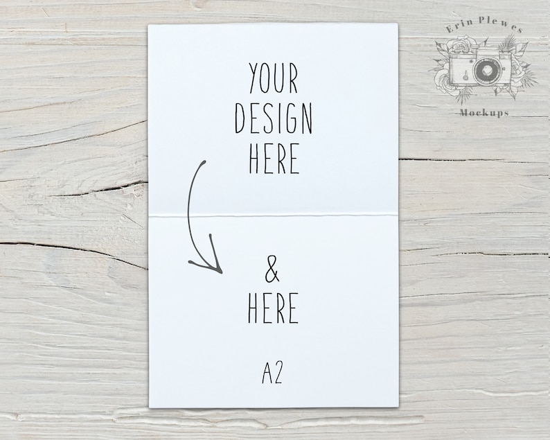 Inside Card Mockup A2, Greeting Card Front and Back Mock-up, Interior ...