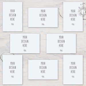 4x6 Card Mockup Multiple x 8, Front Back Wenskaart Mock Up, Briefpapier Suite Mock Ups, Jpeg Instant Digital Download