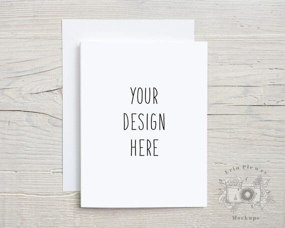 A2 Greeting Card Mockup With White Envelope Thank You Card Etsy