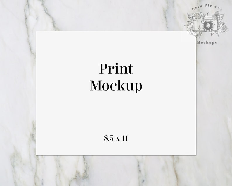 8.5x11 Print Mockup 8.5 X 11 Horizontal Poster Mockup on