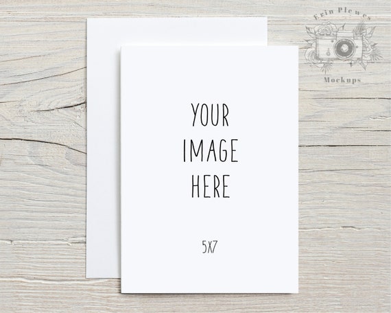 5x7 Card mockup with white envelope, Greeting card mock-up for rustic wedding and lifestyle stock photo, Jpeg Instant Digital Download