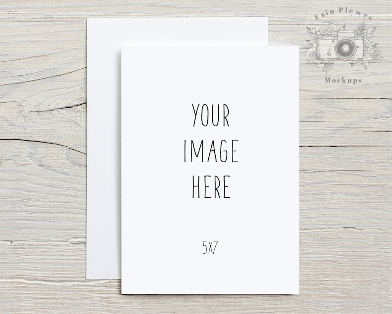 5x7 Card mockup with white envelope Greeting card mockup