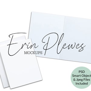 A2 Inside Card Mockup PSD Smart Object, A2 Card Front Back Mock Up, Open Card Mock-up, Jpeg Instant Digital Download Template