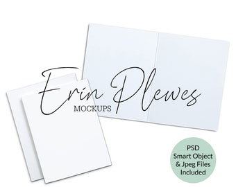 A2 Inside Card Mockup PSD Smart Object,  A2 Card Front Back Mock Up, Open Card Mock-up, Jpeg Instant Digital Download Template
