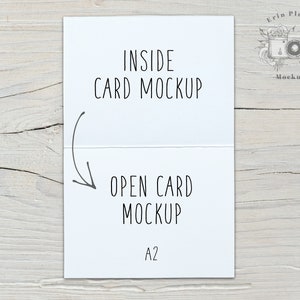 Binnen kaart Mockup A2, wenskaart voor- en achterkant Mock-up, interieur kaart Mock Ups, JPEG Instant Digitale Download