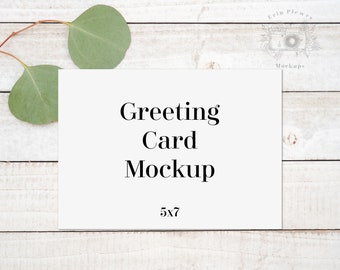 Greeting card mockup A7, 5x7 Invitation mock up for rustic wedding, 5 x 7 card mock-up, Jpeg instant Digital Download