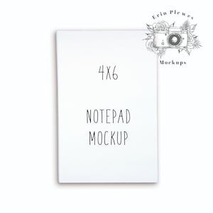 Mockup Notatnika 4x6, Mockup Listy Do Zrobienia na Białym Tle, Minimalistyczny Płaski Układ Papeterii 4"x6", Natychmiastowy Cyfrowy Szablon Do Pobrania Jpeg