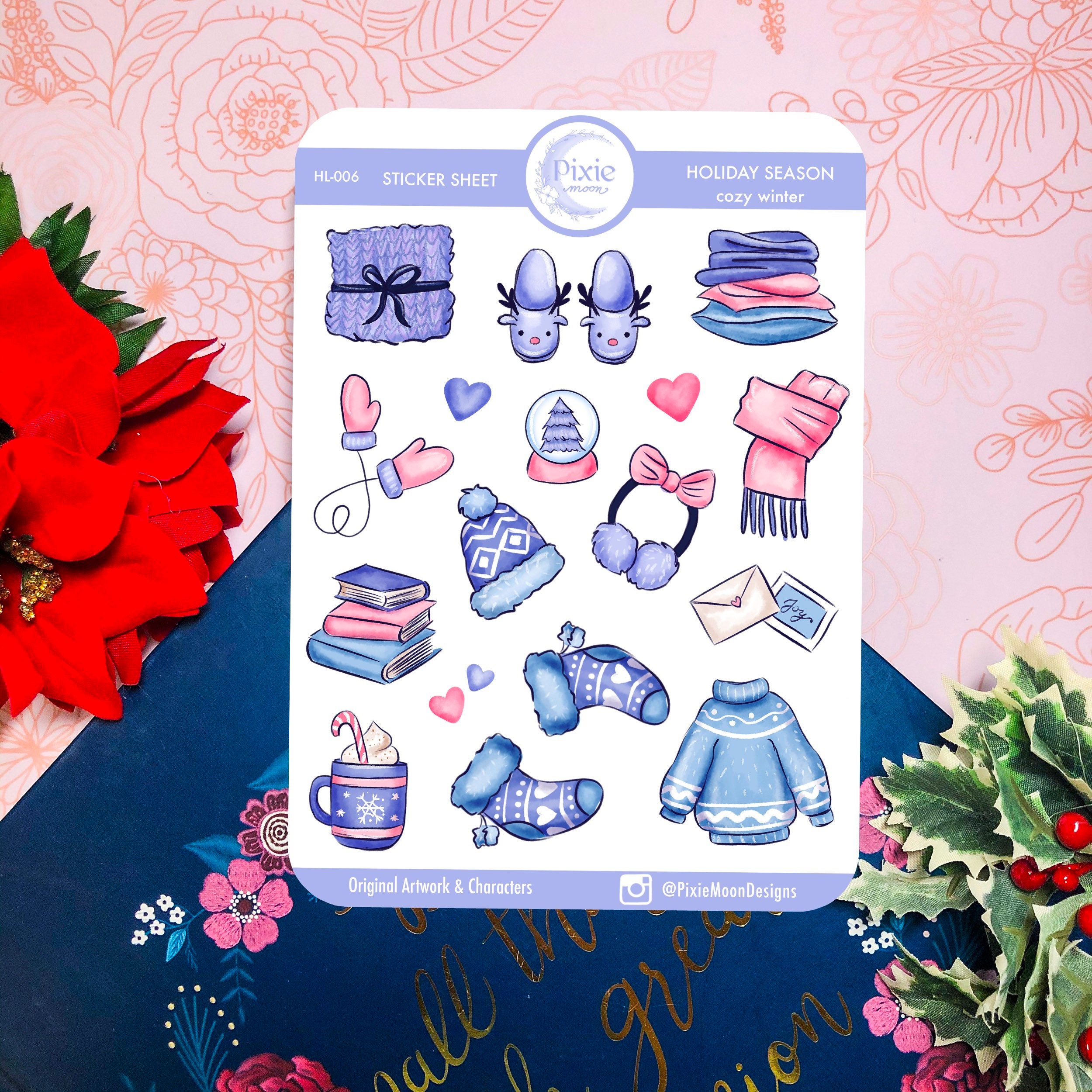Cute Christmas Sticker Pack Kawaii Holiday Stickers Winter Stationery ...