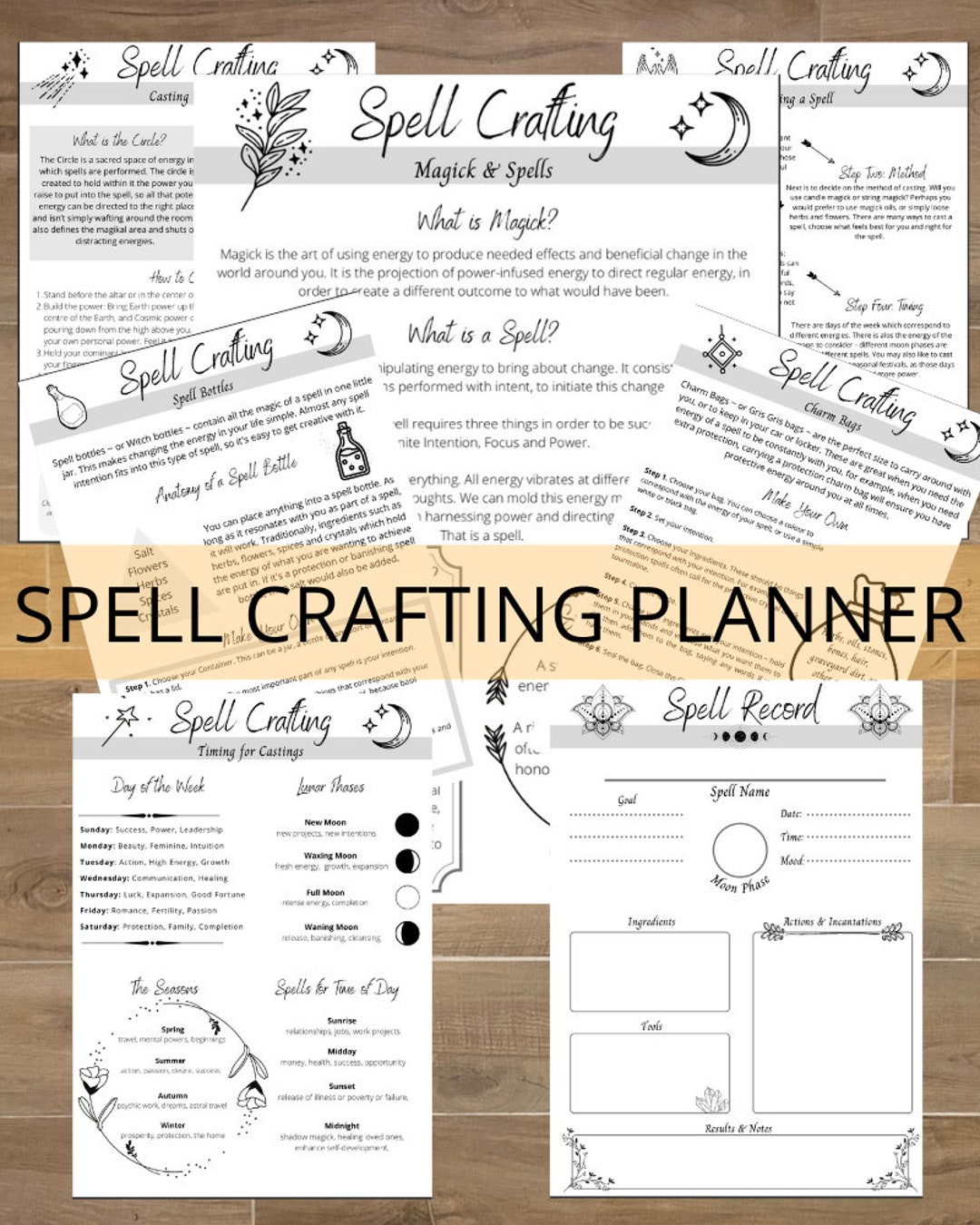 Spell Crafting Planner Organiser PDF Etsy