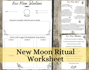 Full Moon Intention Setting Worksheet Manifesting New Moon - Etsy