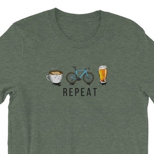 Coffee, Ride, Beer, Repeat TShirt - Gift for Cyclist - Cycling T Shirt - Cycling Gift - Bicycling T Shirt - Christmas Gift Cyclist