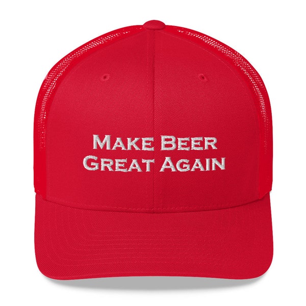 Make Beer Great Again Embroidered Trucker Hat - Gift for Beer Lover - Beer Hat - Great Gift Idea for Beer Lover