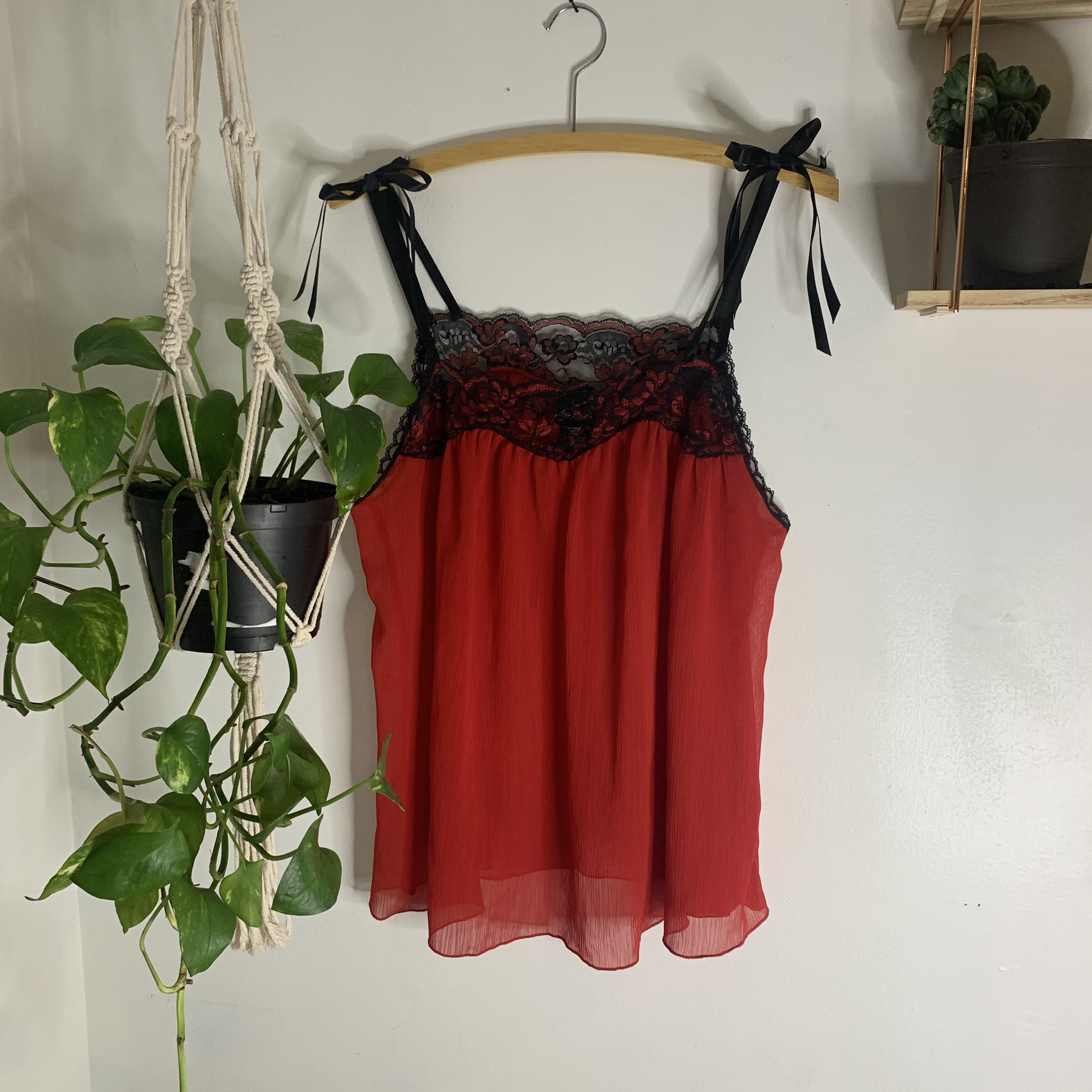 Red Lacey Camisole // Lingerie // Valentines Day | Etsy