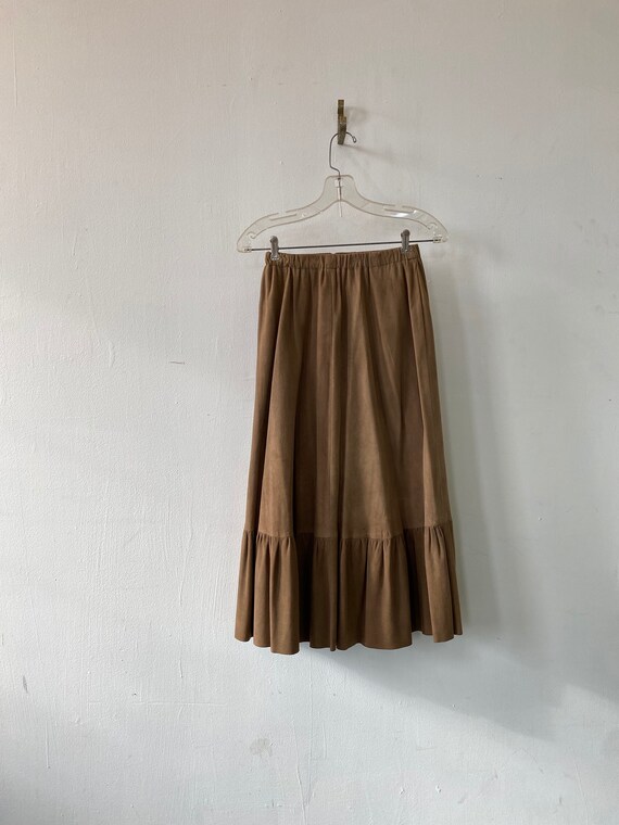Vintage Faux Suede Midi Skirt