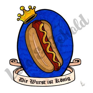The Wurst is King | 8&quot;x8&quot; (or 10&quot;x10&quot;) Fine Art Print