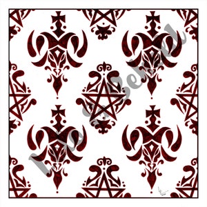 Demonic Damask | 8&quot;x8&quot; (or 10&quot;x10&quot;) Fine Art Print