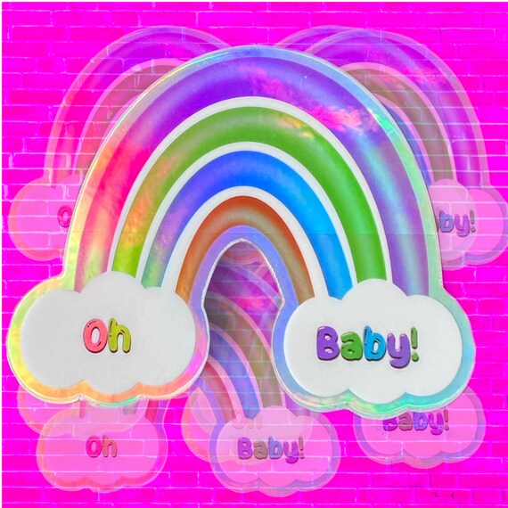 OH BABY STICKER Oh Baby Shower Decor Rainbow Baby Etsy