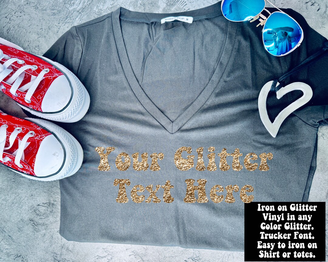 Custom Glitter Iron on Transfer Glitter Iron on Transfer for Etsy