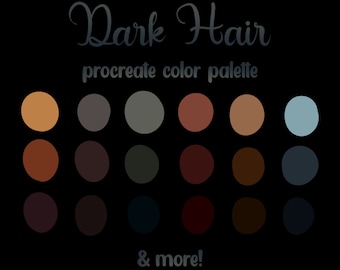 Dark Hair Procreate Color Palette