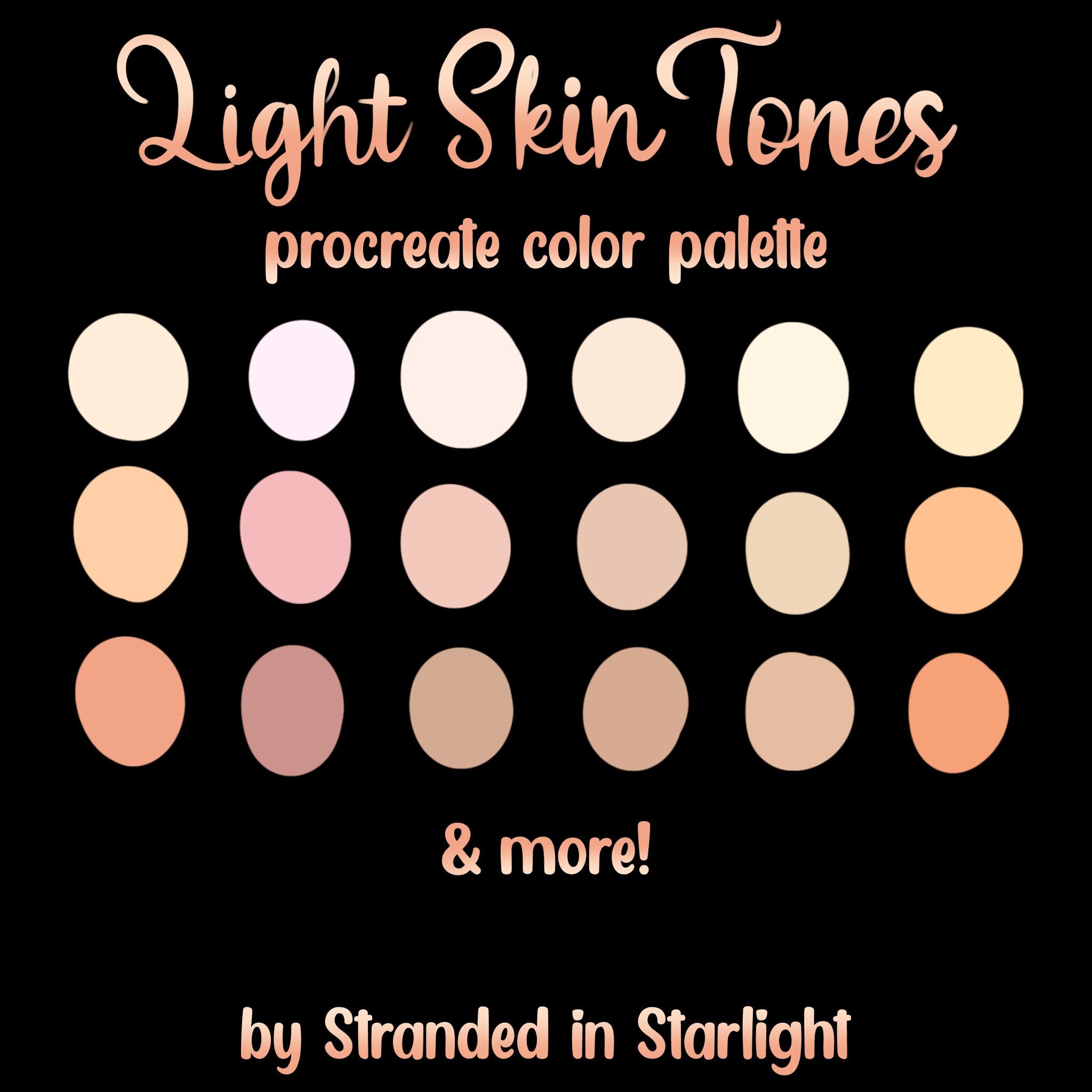 Light Skin Tones Procreate Color Palette Etsy