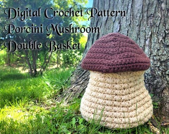 Porcini - Mushroom Double Basket Crochet Pattern