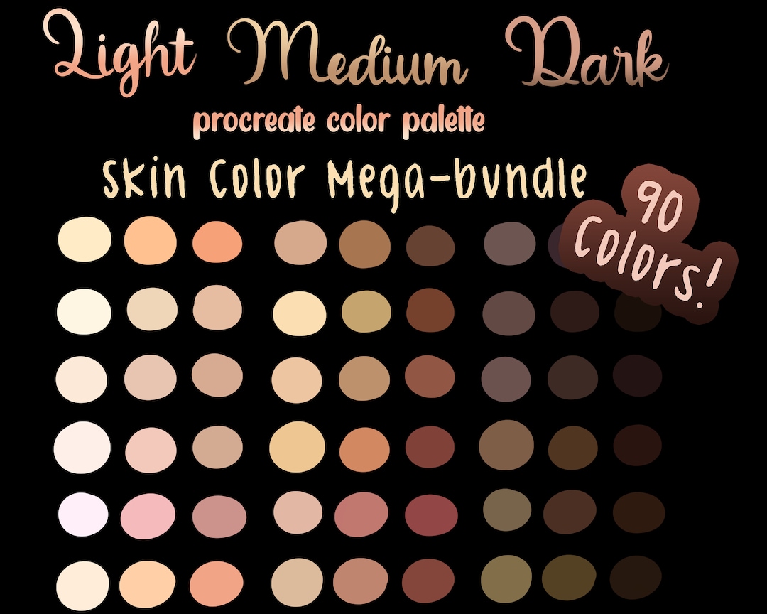 Skin Tones Procreate Color Palette Mega Bundle Etsy