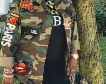plus size army fatigue jacket